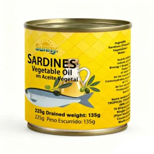 Half Tall Canned Sardines in Vegetable Oil 225g